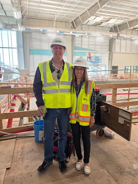 Raven and Kevin Scoggin at the Redmond Area Park and Recreation District community recreation center project